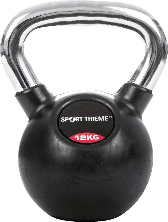 Actual product image Sport-Thieme Kettlebell rubberized with smooth chrome handle (1 x 12 kg)