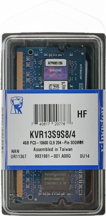 Actual product image Kingston ValueRAM (1 x 4GB, 1333 MHz, DDR3-RAM, SO-DIMM)