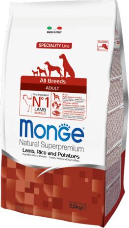 Image du produit Monge Speciality Line All Breeds Adulte Agneau, Riz et Pommes de terre (Adulte, 1 pcs, 12000 g)