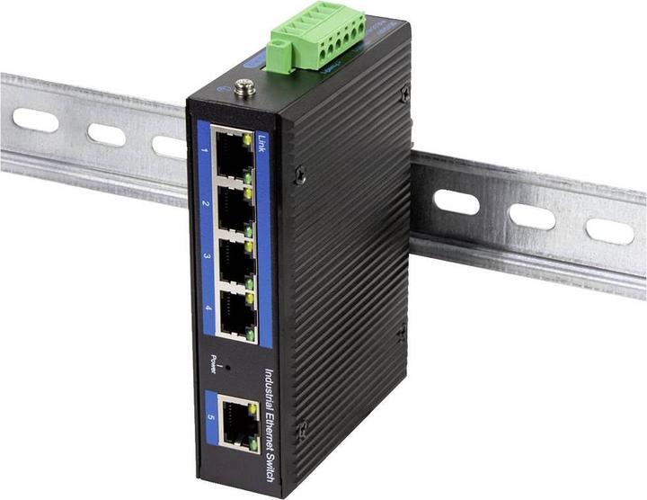 Produktbild LogiLink NS202 Industrieller Gigabit Ethernet Switch 5-Port 10/100/1000 Mbps Hutschienenmontage (5 Ports)