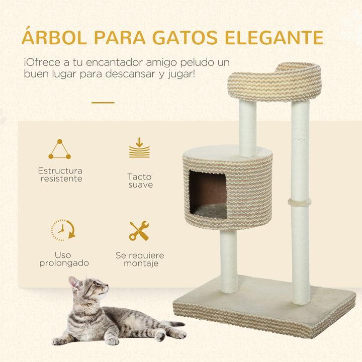 Actual product image Jamb Cat tree (96 cm, Beige+coffee)
