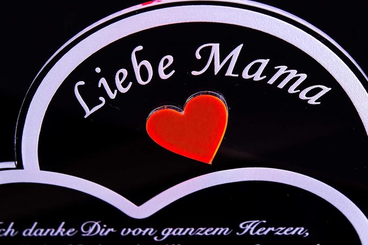 Image du produit Laserox Acryl Doppelherz Schild "Liebe Mama" mit Gravur