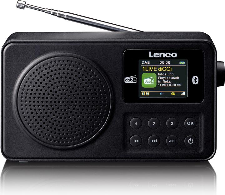 Lenco Radio portable DAB+/FM avec Bluetooth Noir (FM, DAB+ DAB, Bluetooth)