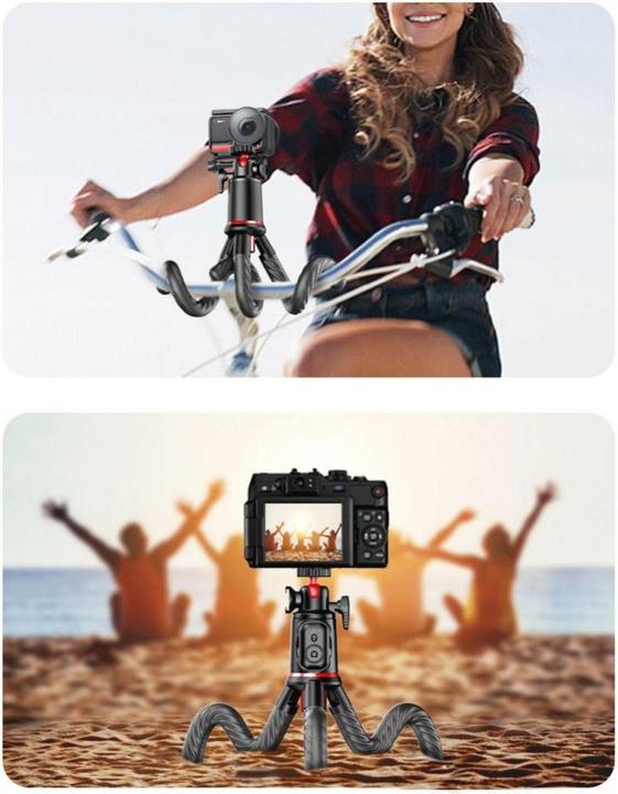 Produktbild Tech-Protect L07S Bluetooth selfie stick with flexible tripod up to 54cm and 360 head - black