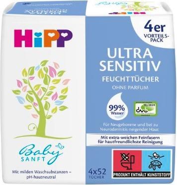 Produktbild Hipp Babysanft Feuchttücher Natural Aqua, 3x48 Stück