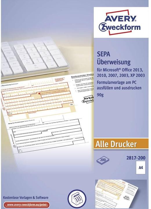 Actual product image Avery Bank transfer/payment slip (200 x)