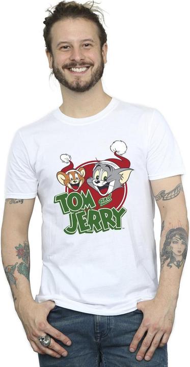 Immagine prodotto Tom & Jerry Christmas Hat Logo Maglietta Uomo (L)