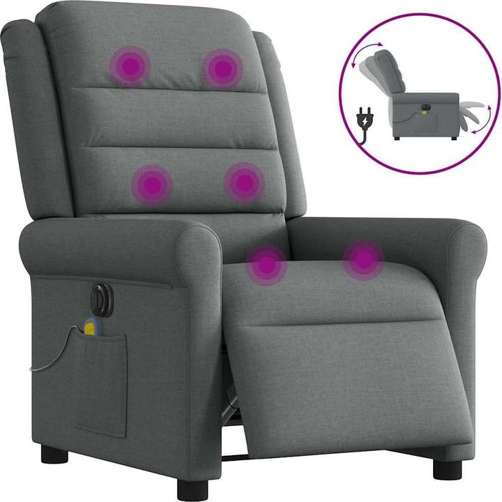 Produktbild VidaXL Massagesessel Elektrisch Dunkelgrau Stoff