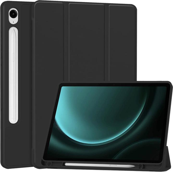Techsuit - Flex Trifold (with Pencil Holder) - Samsung Galaxy Tab S9 FE / S10 FE - Black (Samsung Galaxy Tab S10 FE)