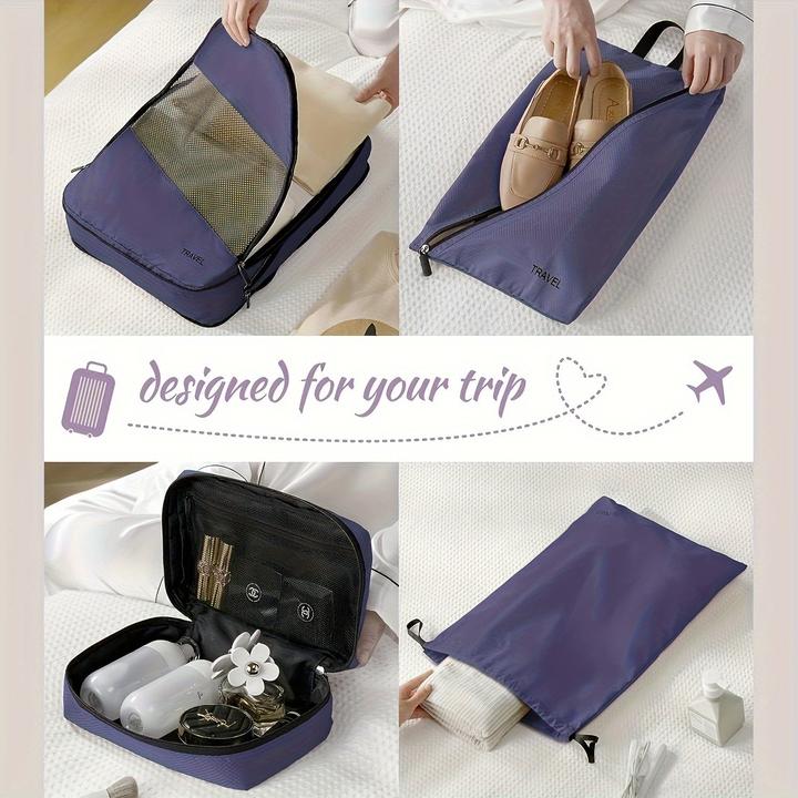 Produktbild Only-Bags.Store 6pcs Mode Nylon Kompression Packen Würfel, leichte Reisezubehör Organizer Taschen, Multi-Grösse
