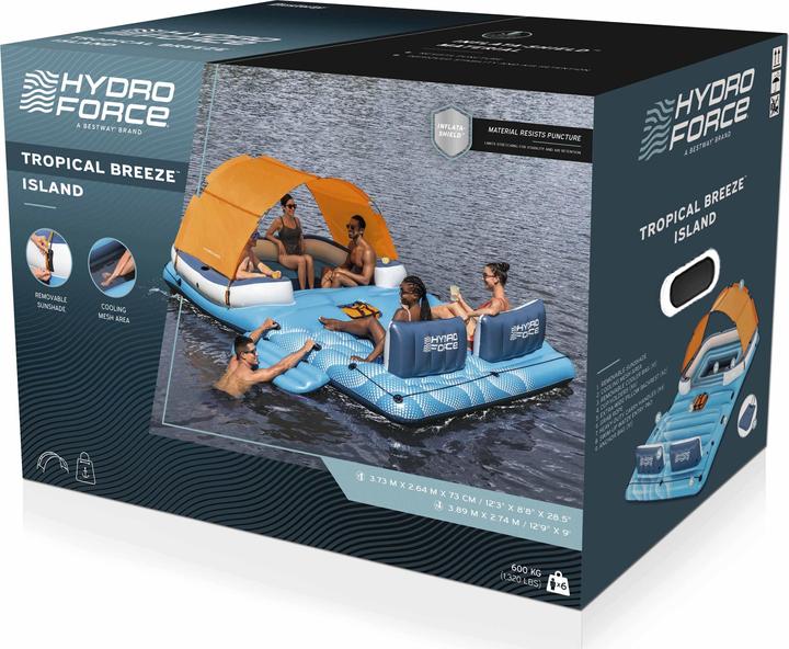 Actual product image Bestway Hydro Force Tropical Breeze 6-Person Inflatable Party Island 3.73 m