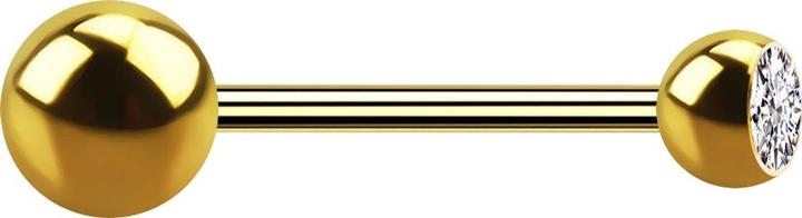 Actual product image Star Piercing Micro barbell gold-plated with ball and beads crystal silver (Surgical steel 316L, without brass)