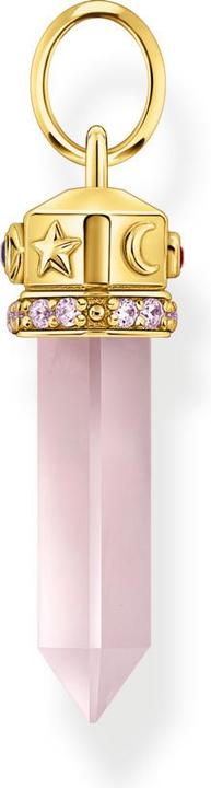 Actual product image Thomas Sabo Chain pendant with gold-plated rose quartz crystal (925 silver, 750 yellow gold gilding)