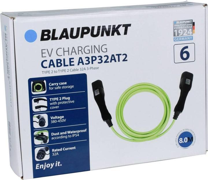 Immagine prodotto Blaupunkt Cavo di ricarica (Tipo 2, 22 kW, 32 A, 8 m)