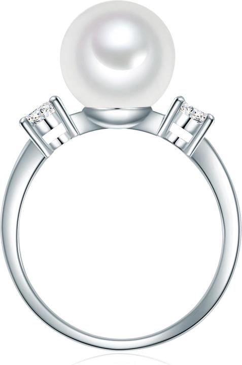 Actual product image Lulu & Jane Ladies brass cubic zirconia shell pearl silver - 29487 (54)