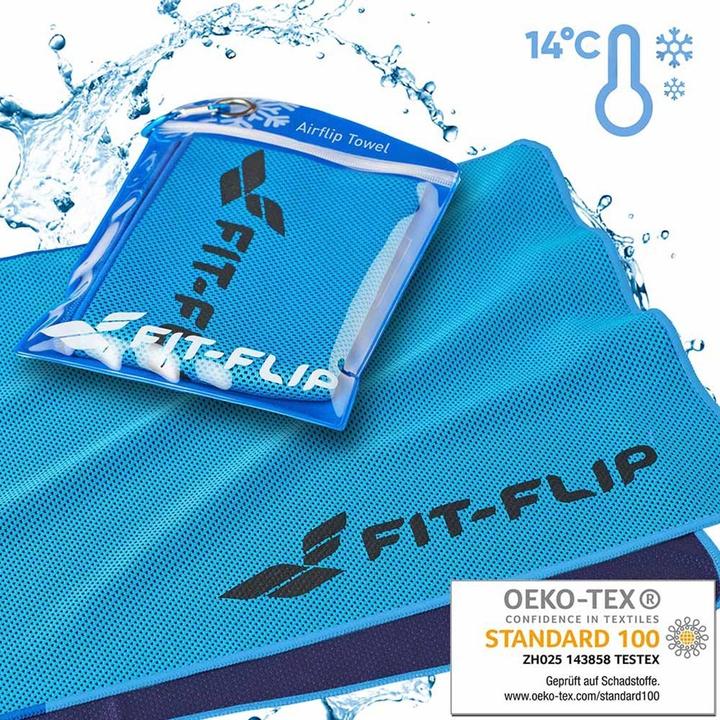 Image du produit Fit-Flip Airflip Towel Kühlhandtuch Mikrofaser mit Tasche 100x30cm (100 x 30 cm)