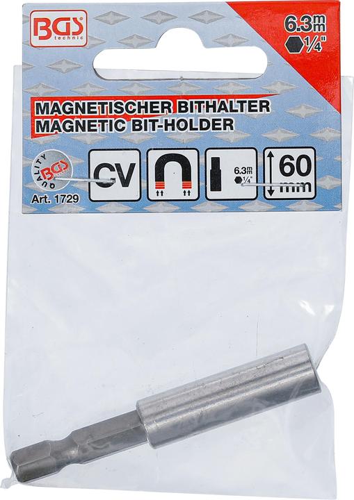 Actual product image BGS Magnetic Bit-Holder external Hexagon 6.3 mm (1/4") 60 mm
