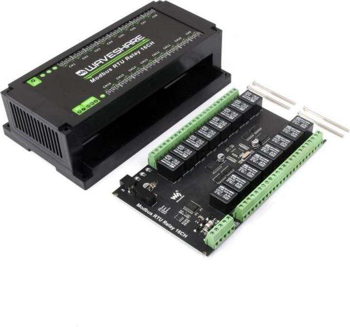 Produktbild WaveShare 16-Kanal Relais RS485 Modbus RTU Relay 16CH