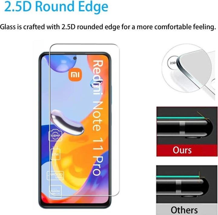 Produktbild Screenguard Xiaomi Redmi Note 11 Pro Panzerglas Schutzfolie Case Friendly Design (1 Stück, Xiaomi Redmi Note 11 Pro)