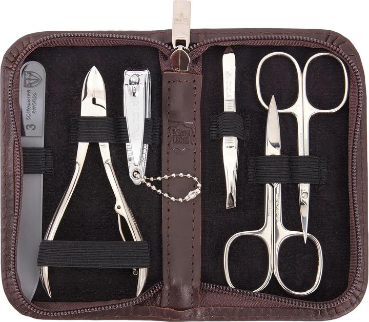 Produktbild Kellermann Maniküre-Set Verona, 6-tlg., Braun, Echtleder