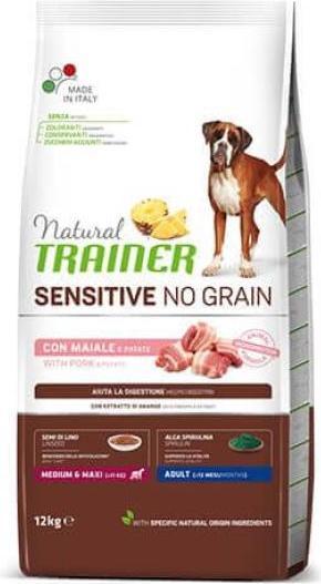 Image du produit Natural Trainer Natural ADULT DOG SENSITIVE NO GRAIN Medium/Maxi PORK kiauliena 12kg (Adulte, 12000 g)