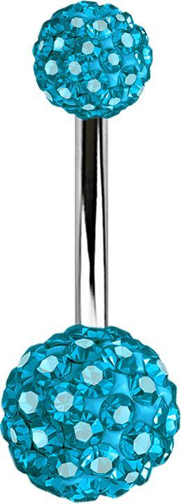 Immagine prodotto Star Piercing Banana argento con due sfere di cristallo acqua (Acciaio chirurgico 316L, senza ottone)