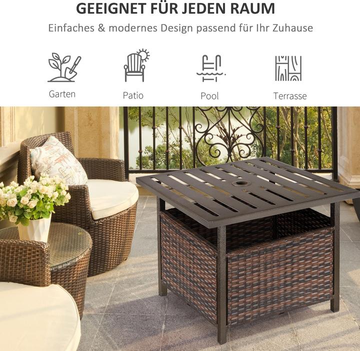 Produktbild Outsunny Gartentisch mit Schirmloch (55 cm)