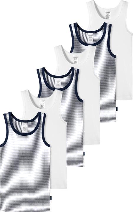 White, Blue striped