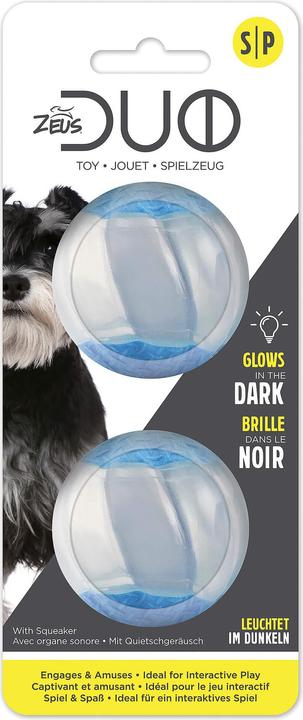 Actual product image Zeus Duo Ball Squeak and Glow 2 pcsM 6.3cm (Ball toy dog)