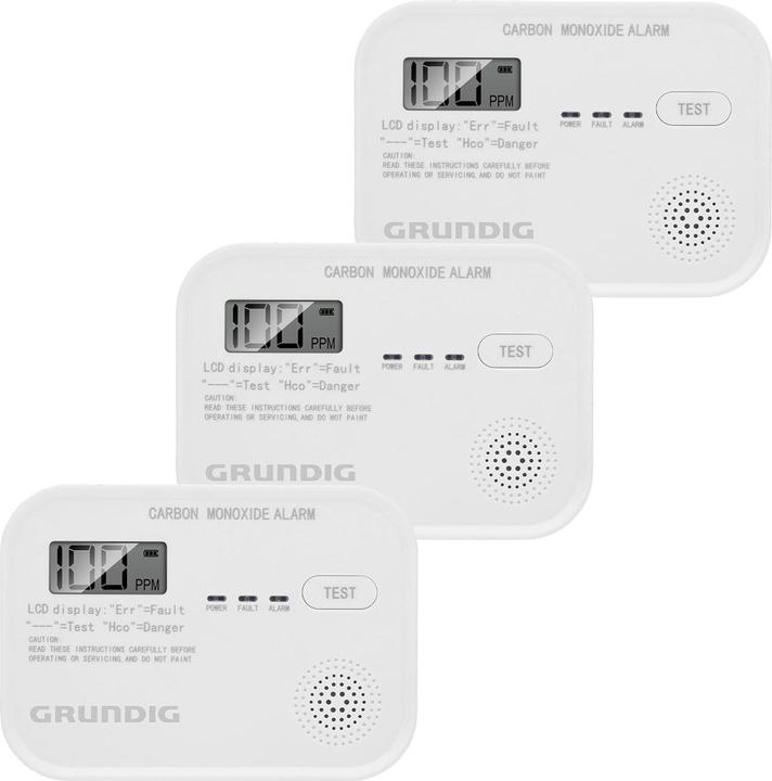 Immagine prodotto Grundig Kohlenmonoxid-Melder mit LCD-Display, 3er-Set