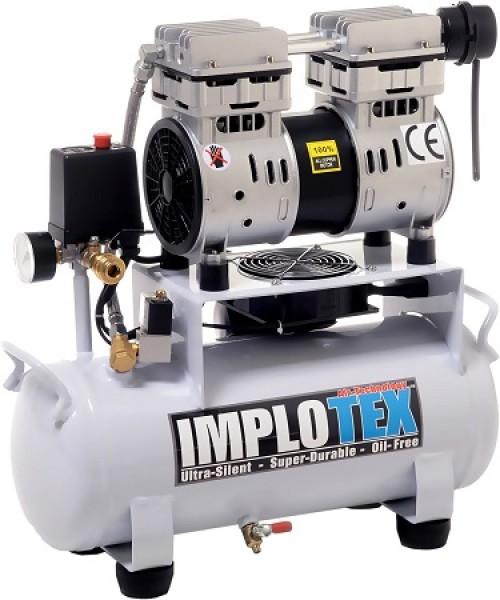 Image du produit Implotex - Flüsterkompressor 850W, 14L, 55dB leise, ölfrei Compressor inkl. Ausblaspistole und Druc (8 bar, 14 l)
