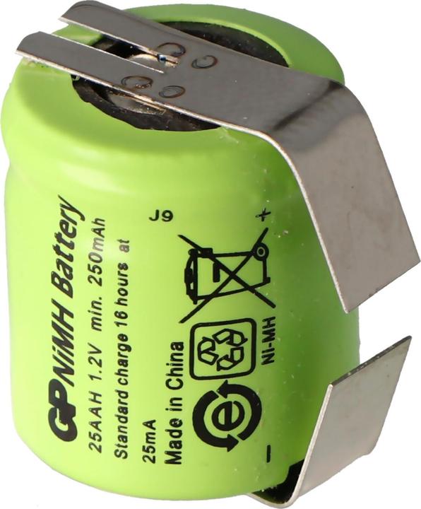 Actual product image GP Batteries Akku GP25AAH, 1/3 AA Mignon Lötfahne U-Form (1 pcs., 1/3 AA, 250 mAh, Rechargeable battery)