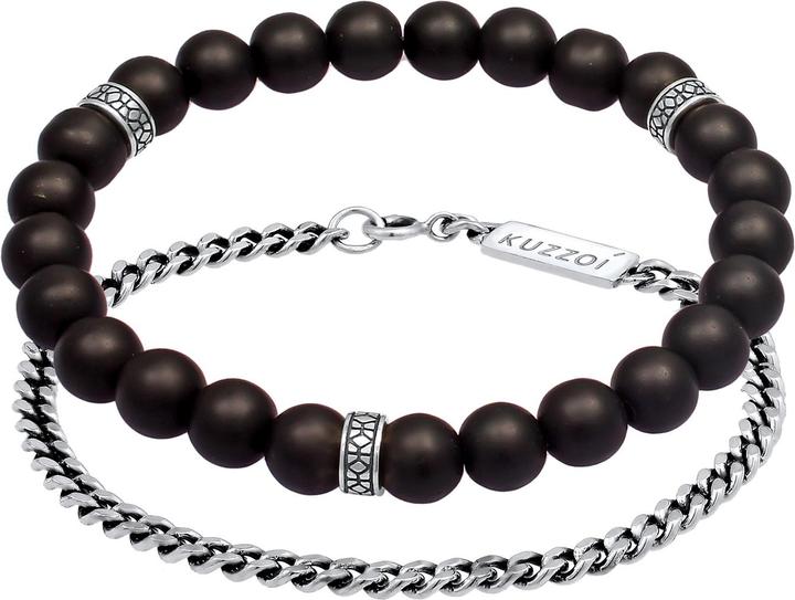 Immagine prodotto Kuzzoi Bracciale di base, pallina (19 cm, Onice, Plastico, Argento 925)
