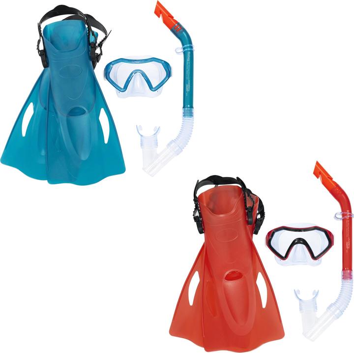 Immagine prodotto Bestway Set da sub per bambini con maschera, pinne e tubo rossi, 25046