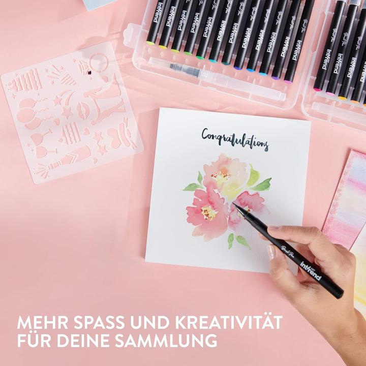 Immagine prodotto Int!rend Brush Pen Aquarell-Set (51-teilig) (Multicolore, 51 x)