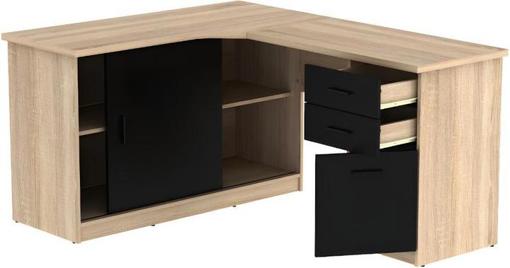 Oak coloured & black