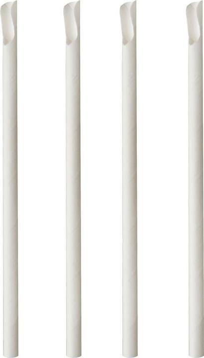 Actual product image Papstar Paper drinking straw with spoon ""pure"", 200 mm, white made of paper, length: 200 mm, diameter: 8 (100 x)