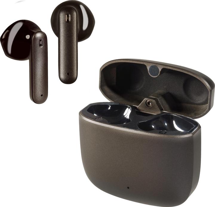 Actual product image Vivanco True Wireless Bluetooth Earphones, Metal Case, Low Latency Mode, Anthracite Metallic (180 h, Wireless)