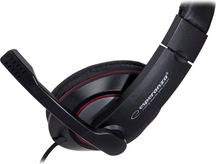 Image du produit Esperanza EH118 Casque et écouteurs filaires Bandeau Appels/Musique Noir Rouge (Filaire)