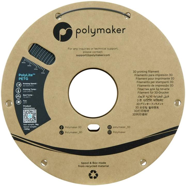 Actual product image Polymaker PolyLite PETG (PETG, 1.75 mm, 1000 g, Grey)