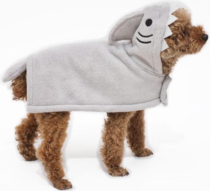 Produktbild Peppy buddies Bathrobe Shark M, Grey, Size 40 cm - (69727186727) (M, Hundebademantel)
