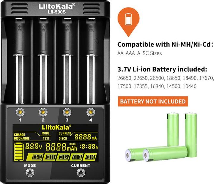 Actual product image Swaytronic Lithium-ion charger Lii-500S (1 pcs., Battery + charger)