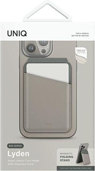 Produktbild Uniq Lyden DS magnetyczny portfel RFID i stojak na telefon beżowo-zielony/ivory-lichen green