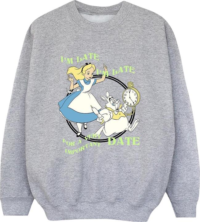 Produktbild Disney Jungen Alice im Wunderland Ich bin spät dran Sweatshirt (152, 158)