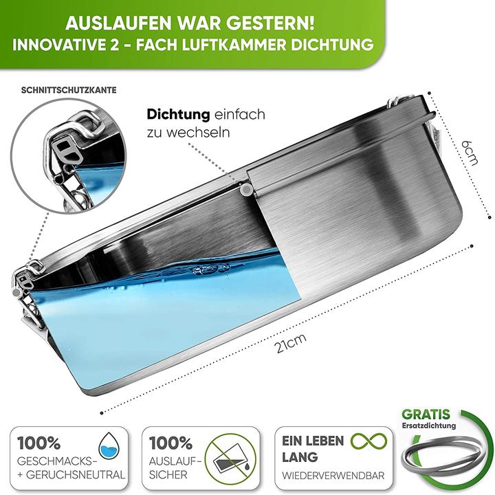 Actual product image Blockhütte Premium Stainless Steel Lunch Box 1400ml