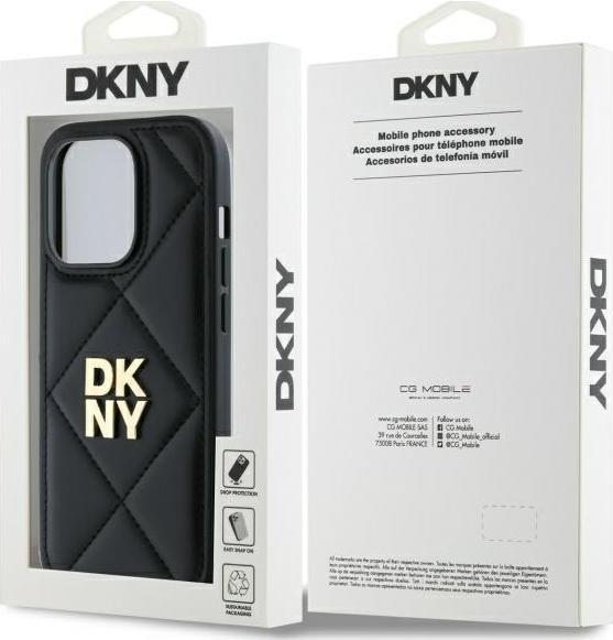 Produktbild DKNY DKHCP14LPQDSLK iPhone 14 Pro 6.1" czarny/black Quilted Stack Logo (Apple iPhone 14 Pro)