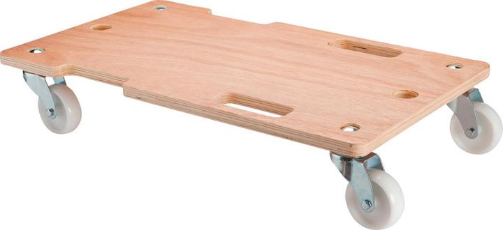 Produktbild BS Rollen Transportroller Rad-Ø 75 mm 150 kg L600 mm B350 mm Kunststoff Holz mit Griffmulde (150 kg)