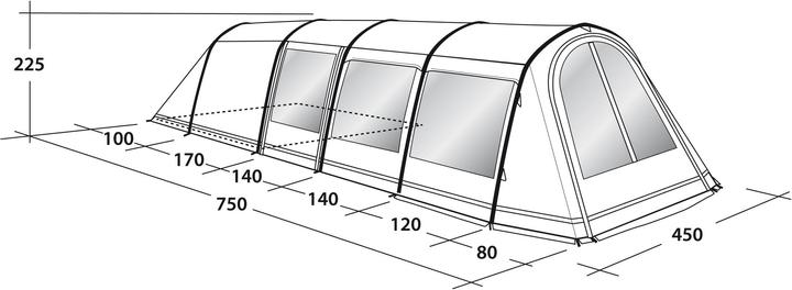 Produktbild Outwell Corvette 7AC (Tunnelzelt, 38.70 kg, 7 Personen)