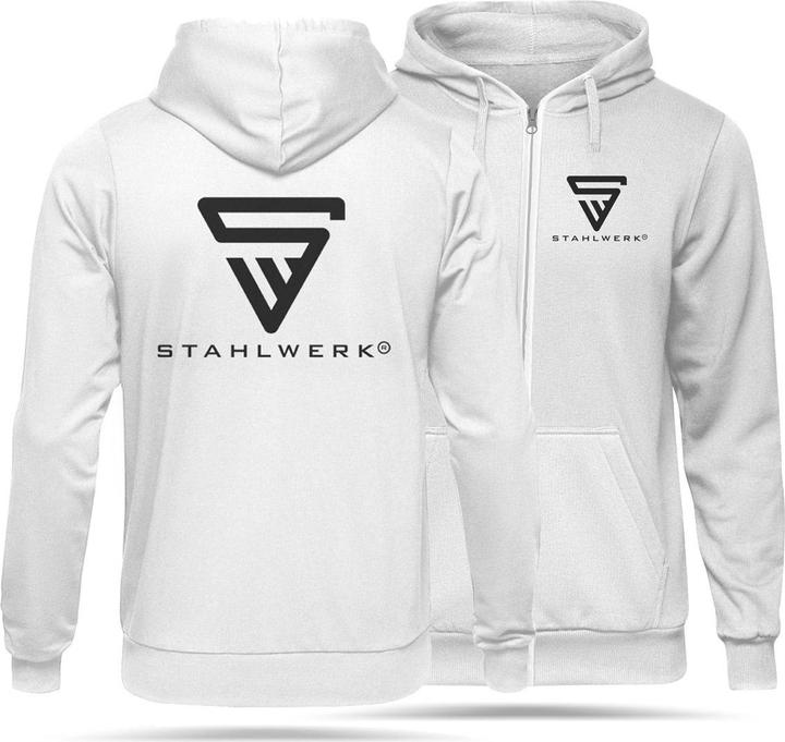 Actual product image Stahlwerk Hoodie Hooded jumper Hoodie with zip White Size XXL (XXL)