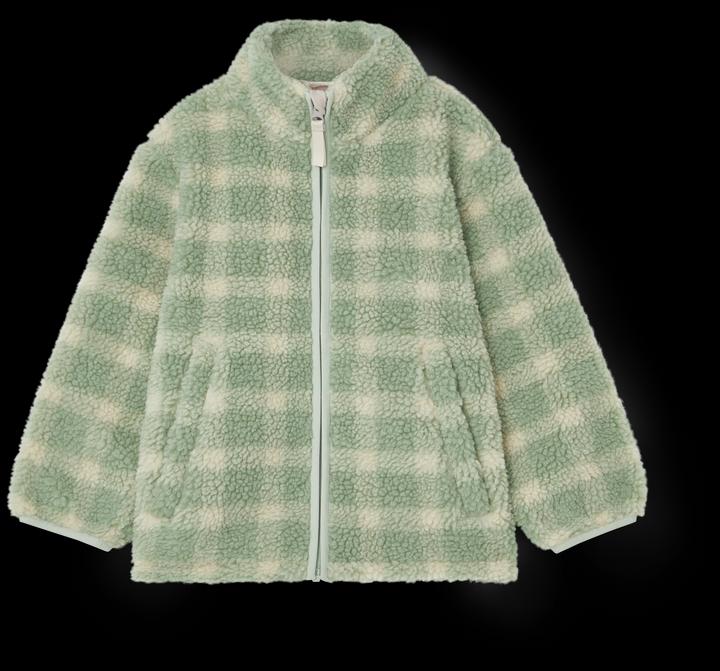 Actual product image Garbo & Friends Pile teddy jacket sage check (86)